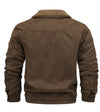 Men's Stand Collar Bomber Jacket With Fleece Collar