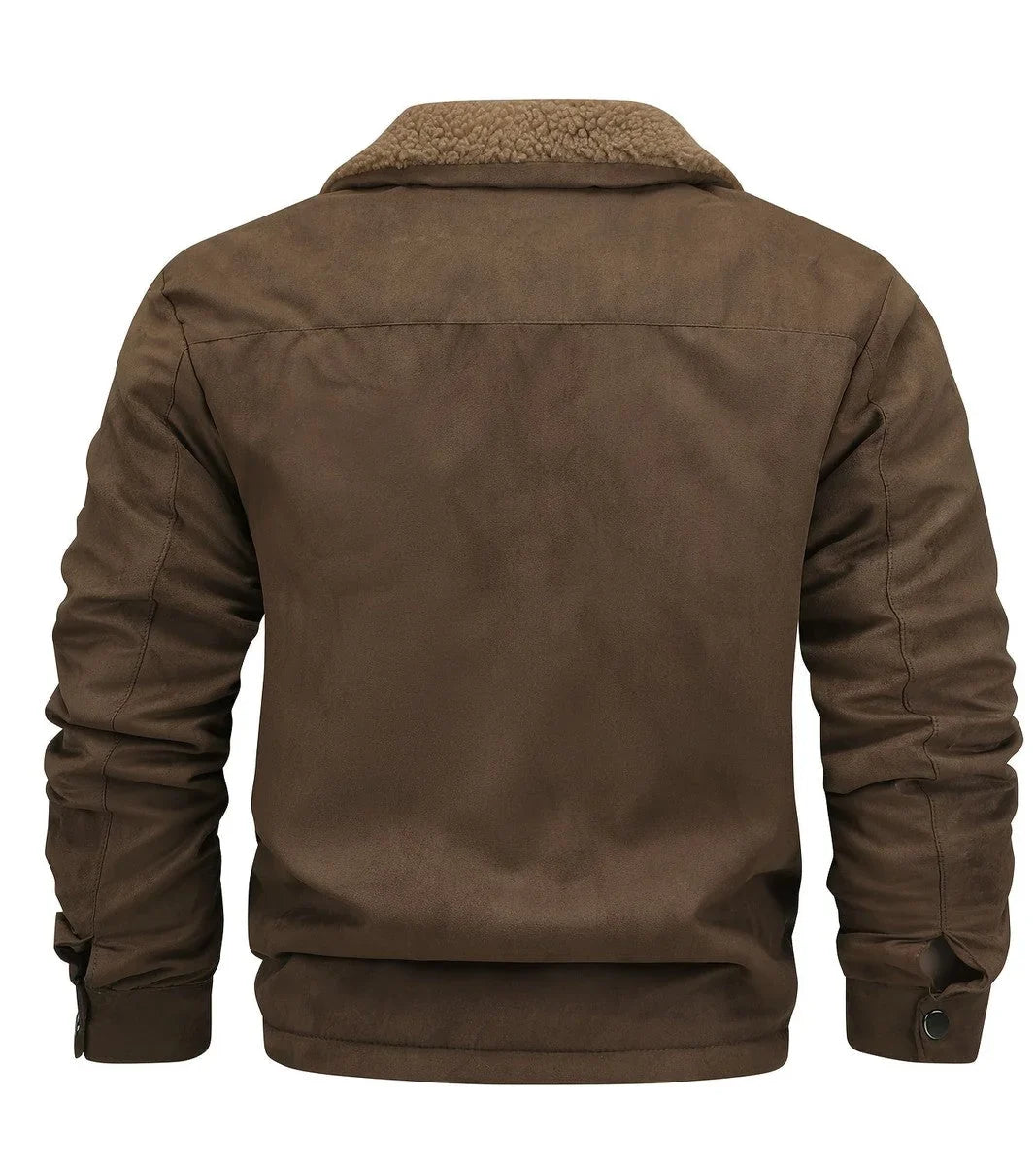 Men's Stand Collar Bomber Jacket With Fleece Collar