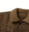 Men's Stand Collar Bomber Jacket With Fleece Collar