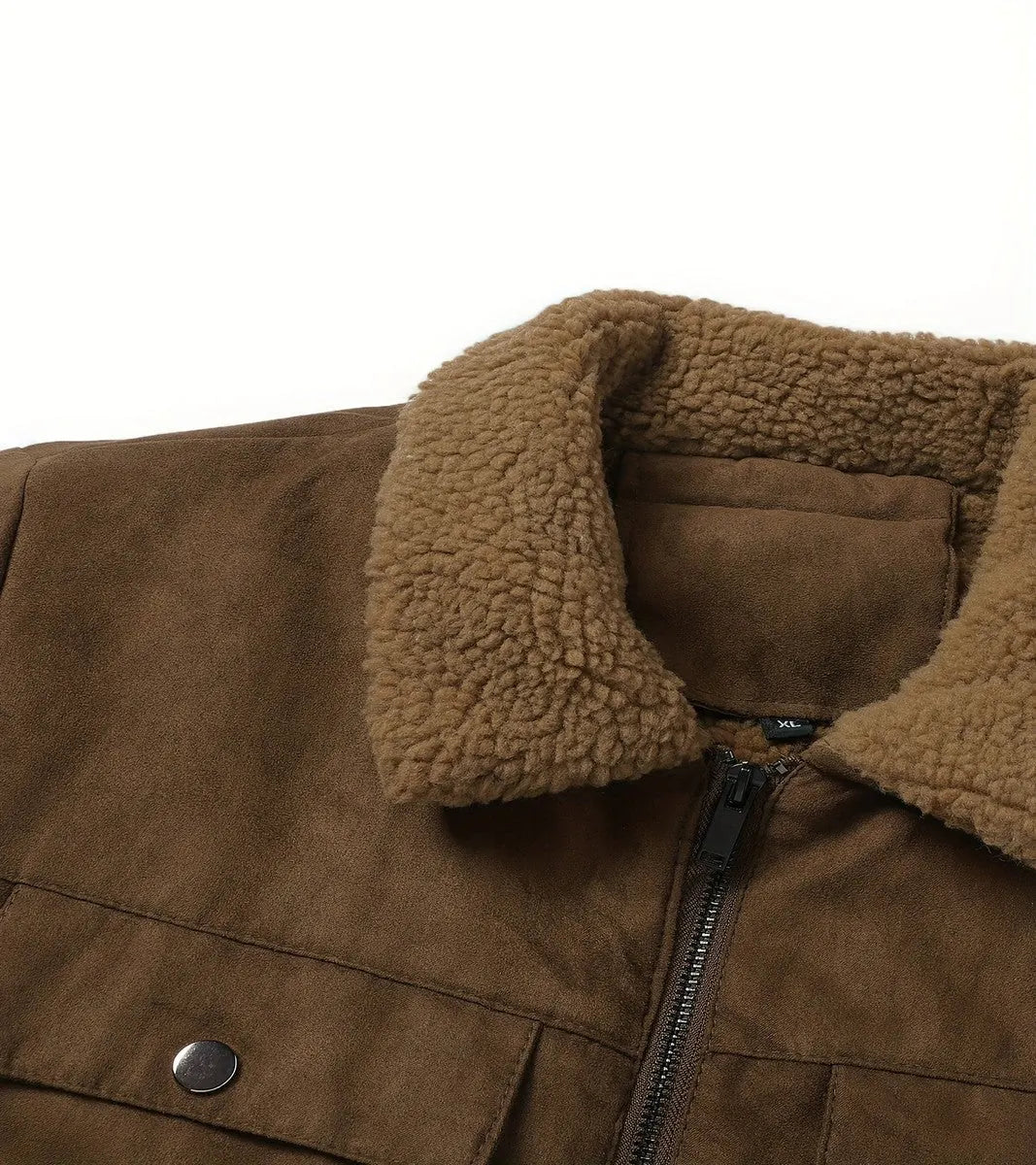 Men's Stand Collar Bomber Jacket With Fleece Collar