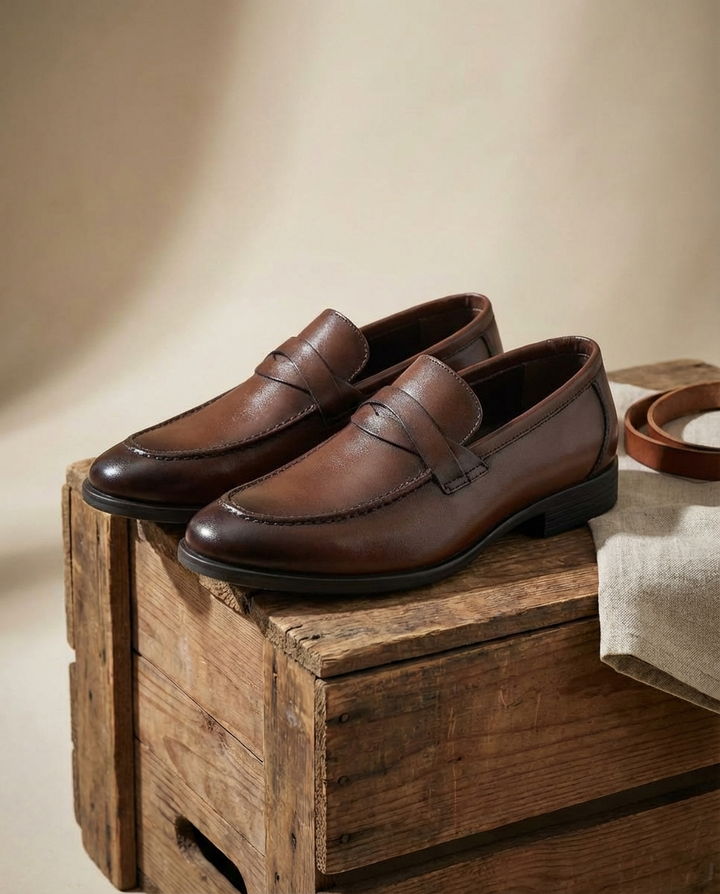 Men's Strap Loafers with Stitched Detail