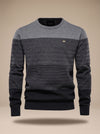 Men's Striped Colour Block Crew Neck Jumper