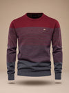 Men's Striped Colour Block Crew Neck Jumper