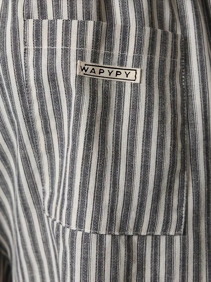 Men's Striped Relaxed Wide-Leg Trousers with Drawstring Waist