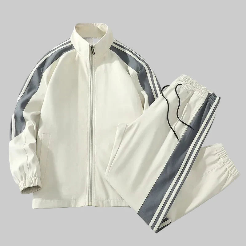 Men's Striped Two-Piece Tracksuit Set