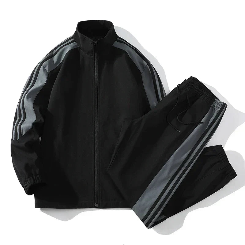 Men's Striped Two-Piece Tracksuit Set
