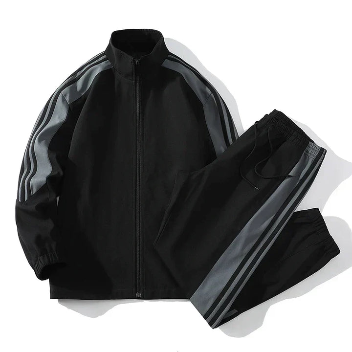 Men's Striped Two-Piece Tracksuit Set