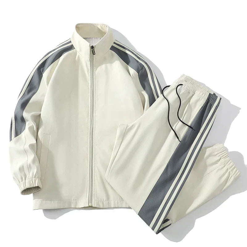Men's Striped Two-Piece Tracksuit Set