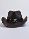 Men's Skull Studded Western Cowboy Hat