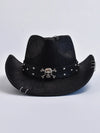 Men's Skull Studded Western Cowboy Hat