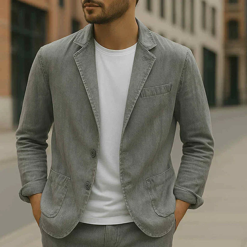 Men's Tailored Notched-Lapel Blazer