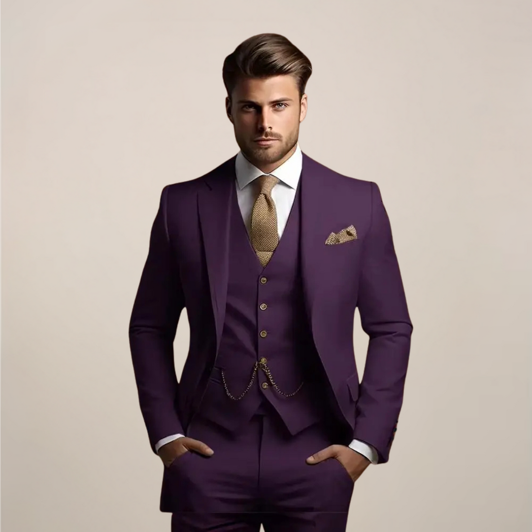 Men's Tailored Three-Piece Suit Set