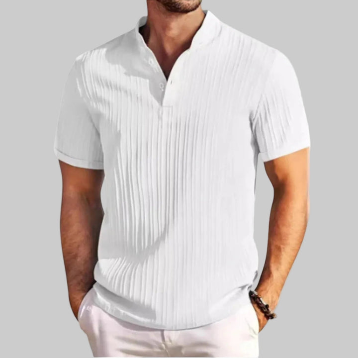 Men's Textured Jacquard Short-Sleeve Shirt