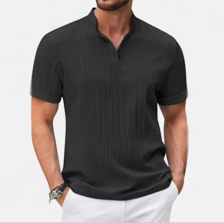 Men's Textured Jacquard Short-Sleeve Shirt