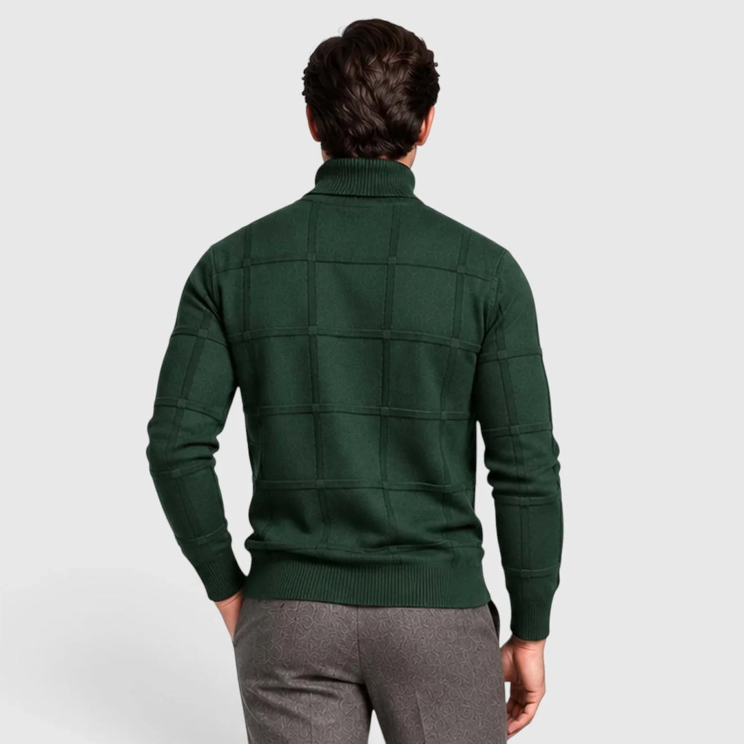 Men's Textured Mock Neck Slim-Fit Jumper