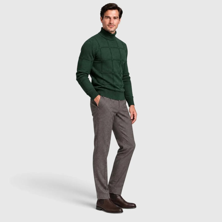 Men's Textured Mock Neck Slim-Fit Jumper