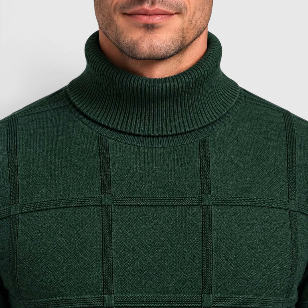 Men's Textured Mock Neck Slim-Fit Jumper
