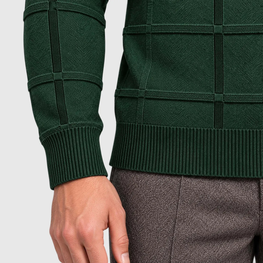 Men's Textured Mock Neck Slim-Fit Jumper