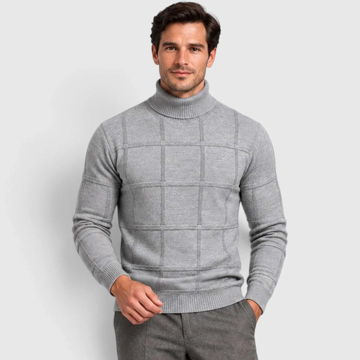 Men's Textured Mock Neck Slim-Fit Jumper