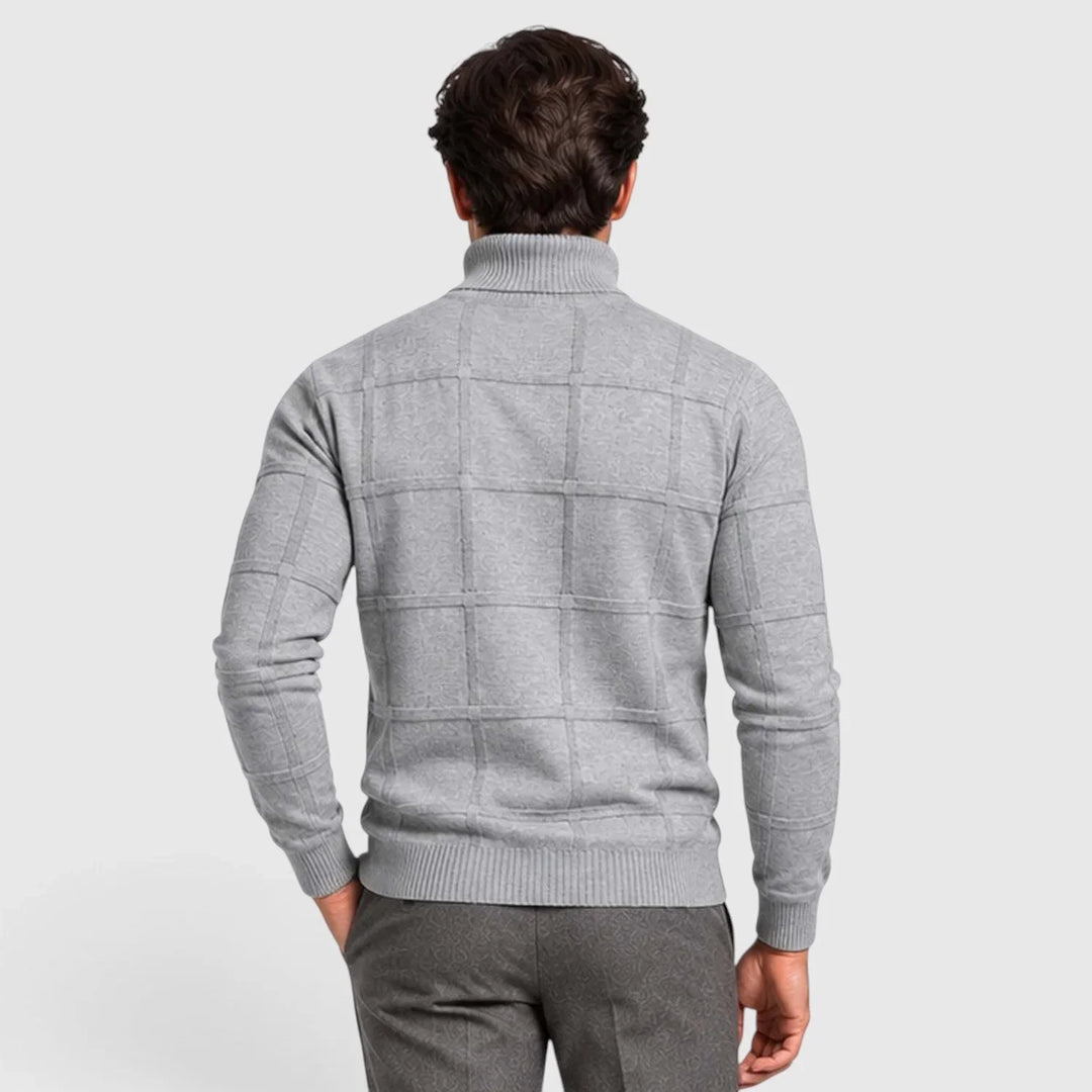 Men's Textured Mock Neck Slim-Fit Jumper