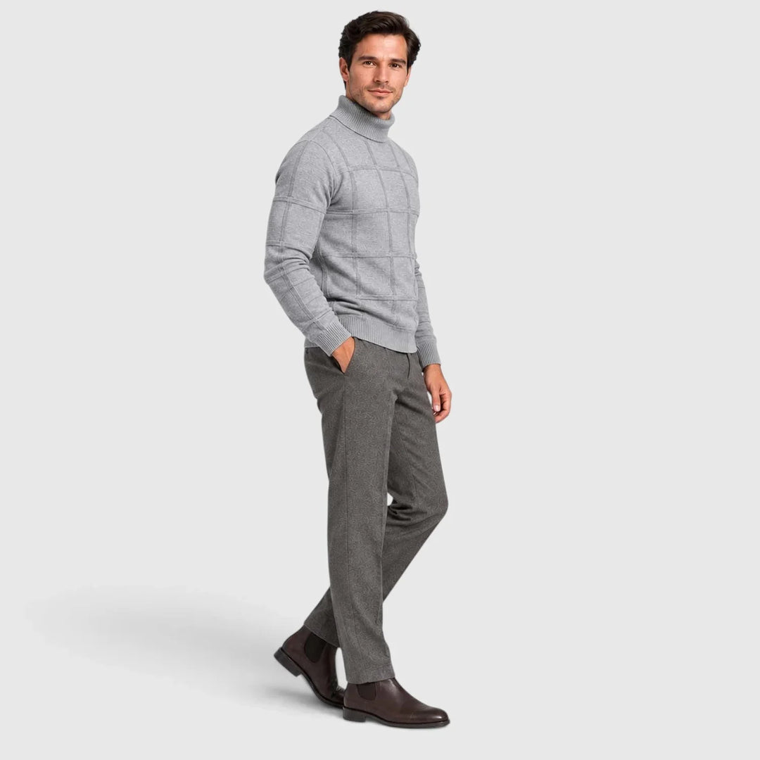 Men's Textured Mock Neck Slim-Fit Jumper