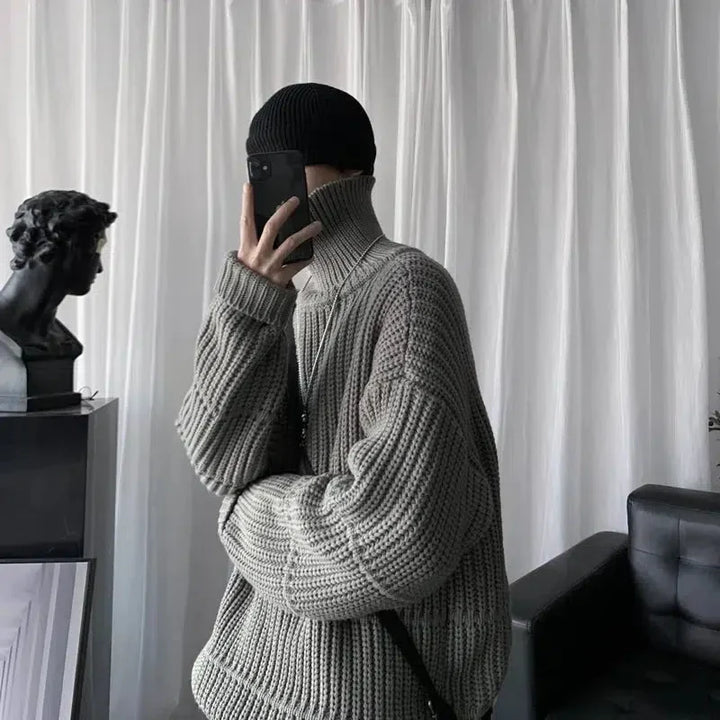 Men's Thick Knit Turtleneck Sweater