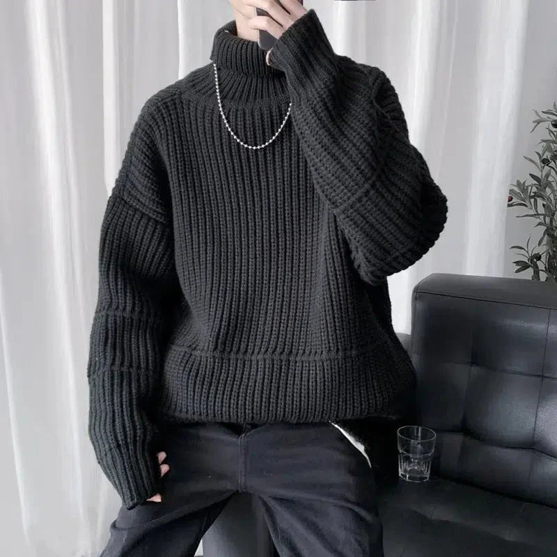 Men's Thick Knit Turtleneck Sweater