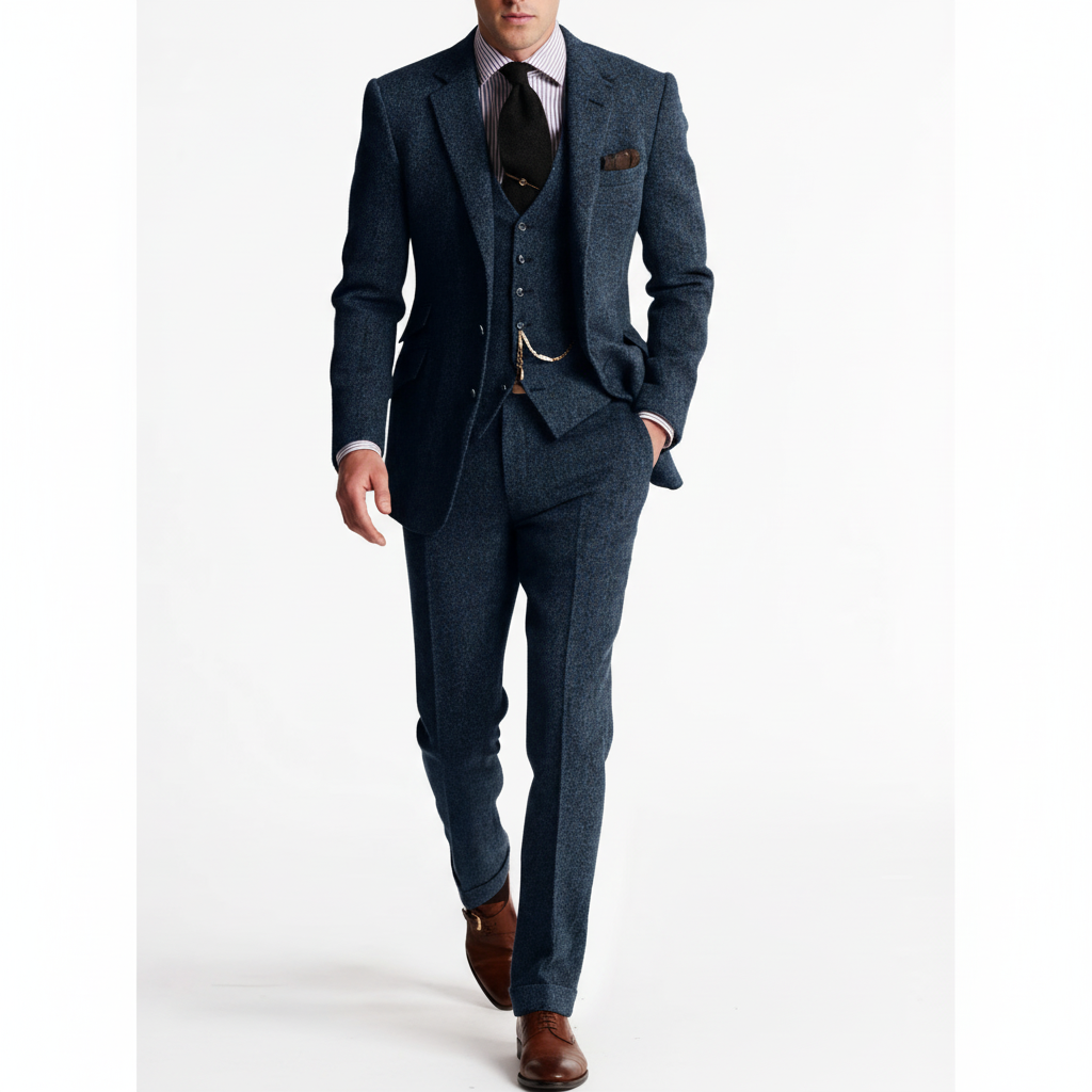 Men's Three-Piece Notch Lapel Suit