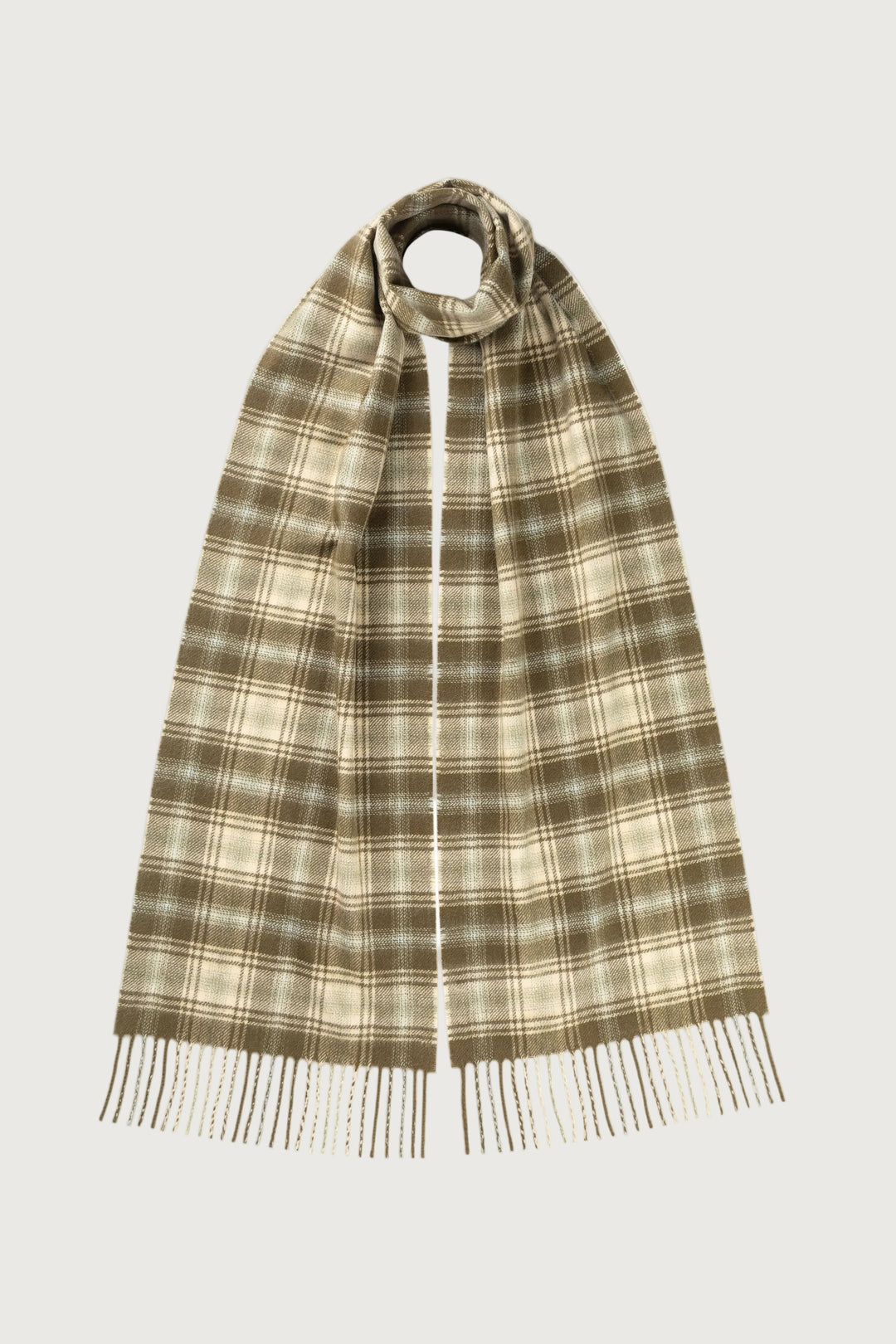 Men's Tweed Check Fringed Scarf