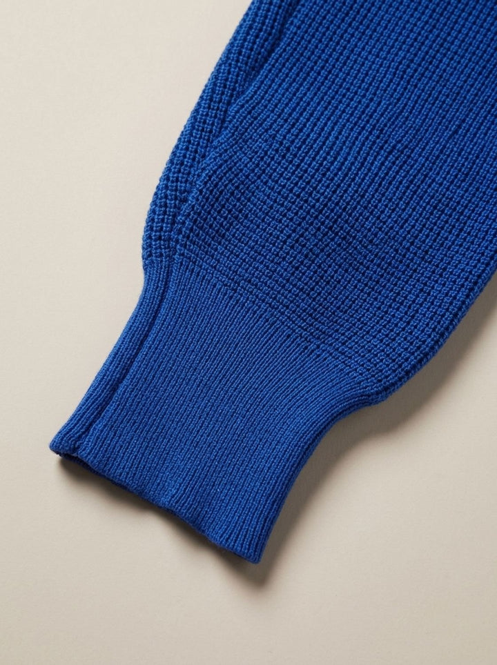 Men's Waffle-Knit Button-Collar Pullover Sweater