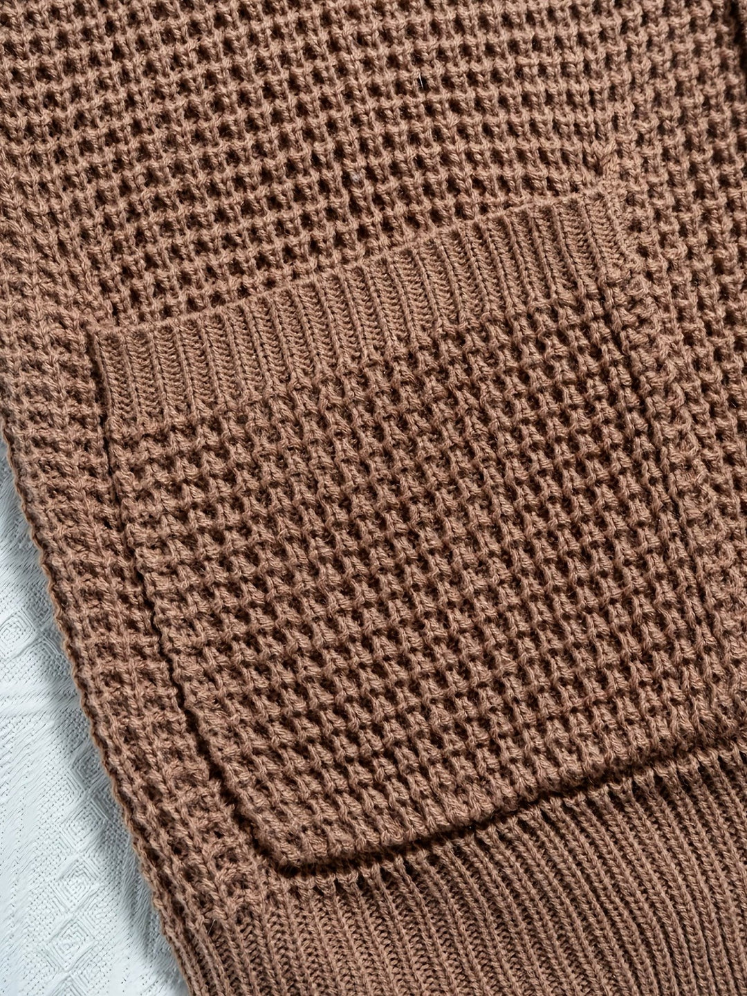 Men's Waffle Knit Button-Front Cardigan