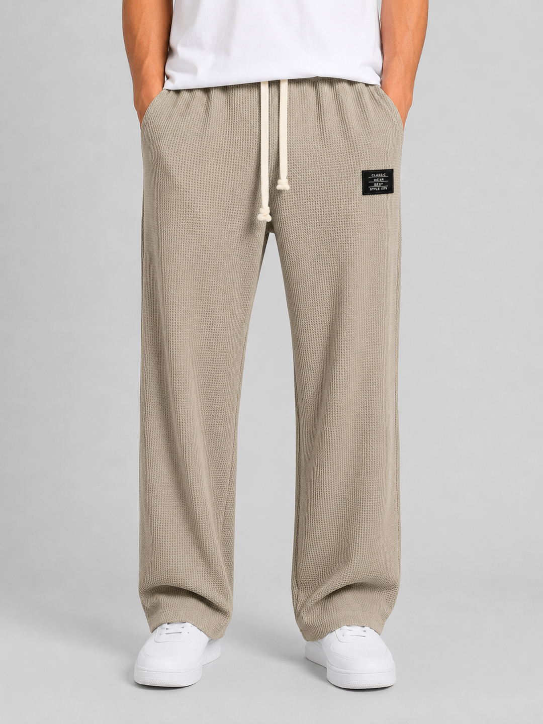 Men's Waffle Knit Drawstring Trousers