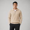 Men's Waffle Knit Quarter-Zip Jumper