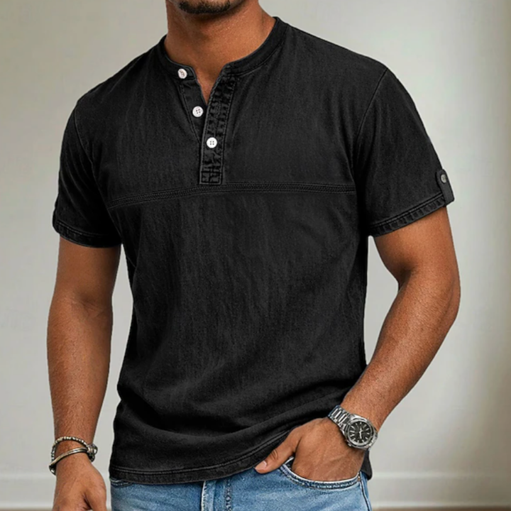 Men's Washed Henley T-Shirt