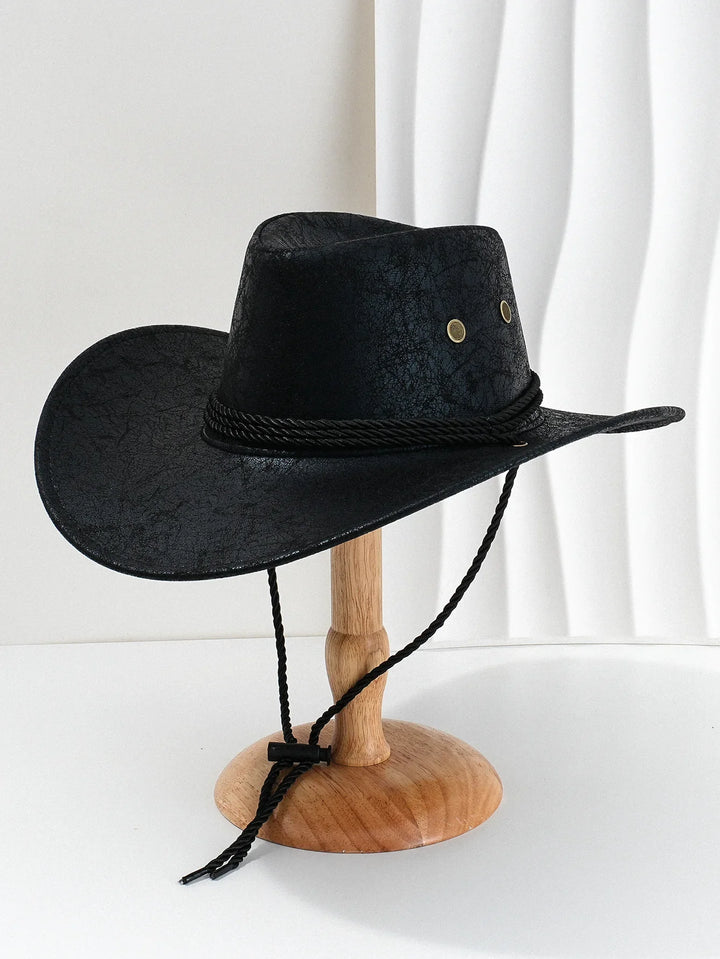 Men's Western Cowboy Hat with Chin Strap