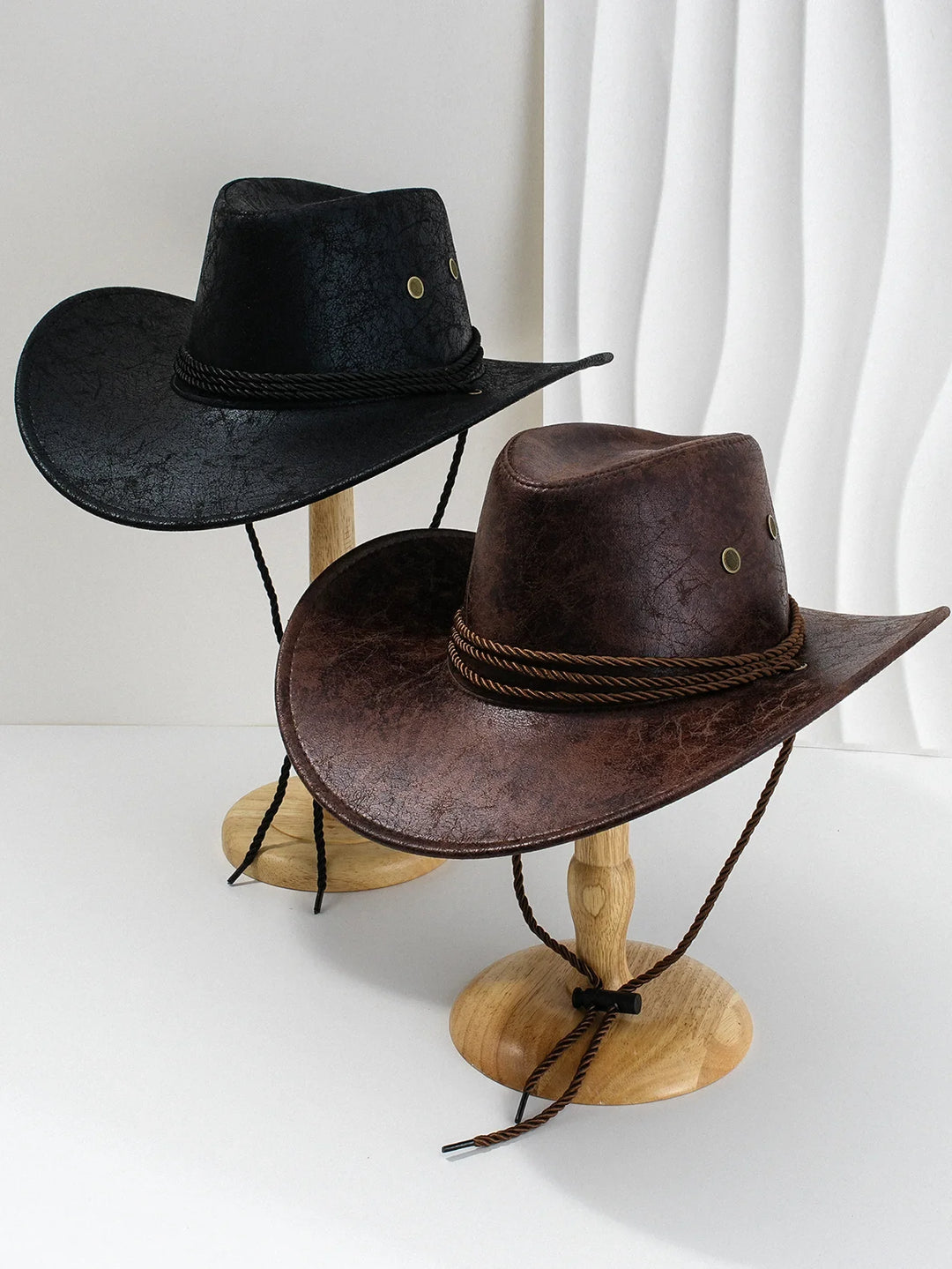 Men's Western Cowboy Hat with Chin Strap