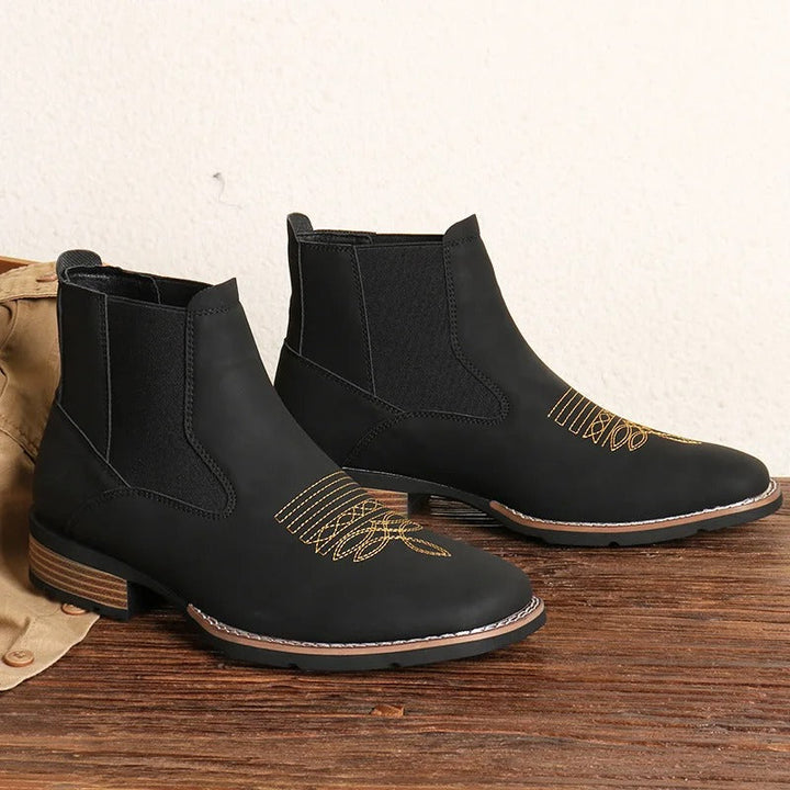 Men's Western Embroidered Chelsea Boots