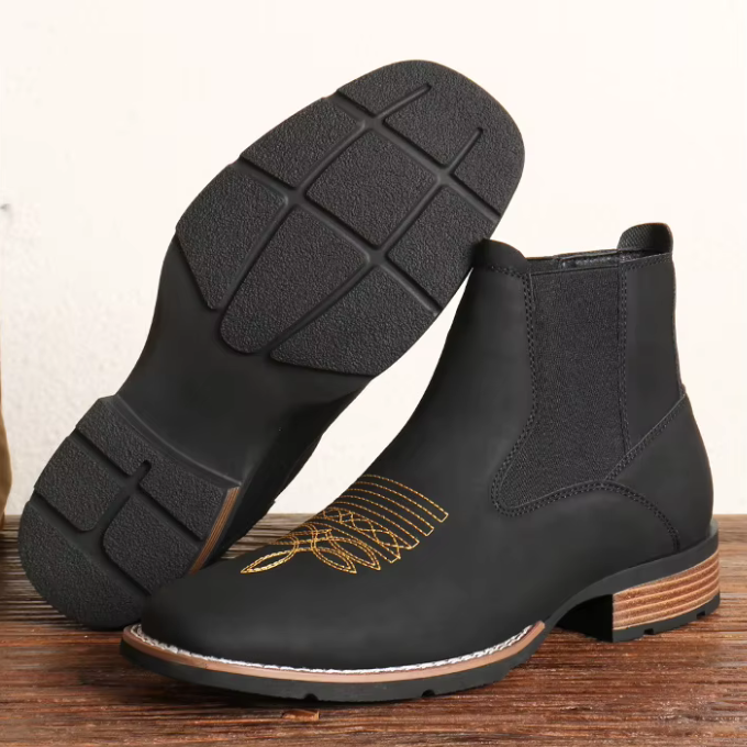 Men's Western Embroidered Chelsea Boots