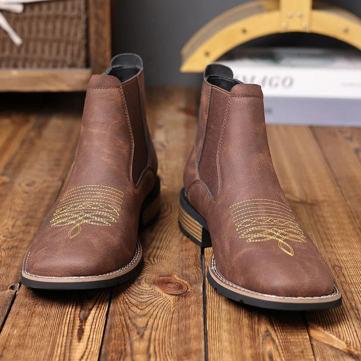 Men's Western Embroidered Chelsea Boots
