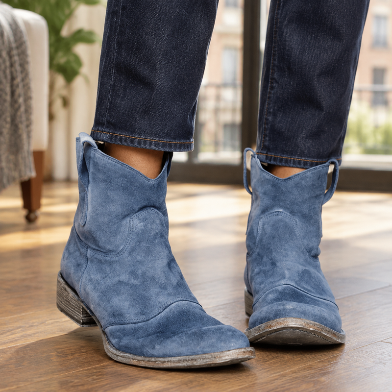 Men's Western Pull-On Ankle Boots