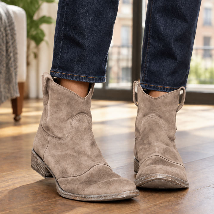 Men's Western Pull-On Ankle Boots
