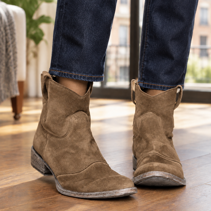 Men's Western Pull-On Ankle Boots