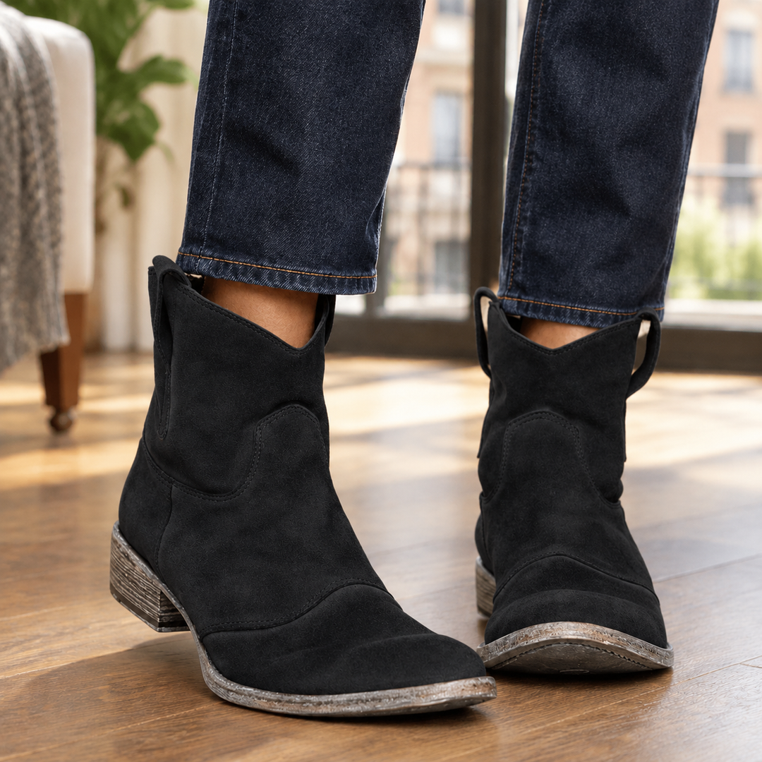 Men's Western Pull-On Ankle Boots