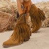 Women's Western Studded Fringe Ankle Boots