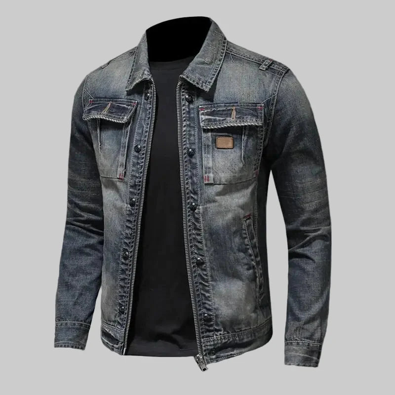 Men's Zip-Front Denim Jacket