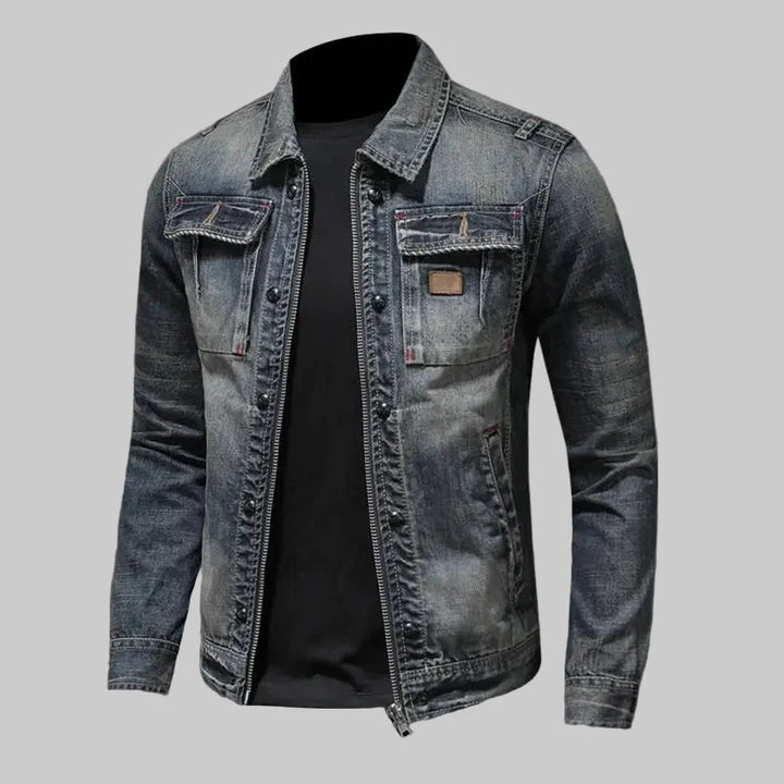 Men's Zip-Front Denim Jacket