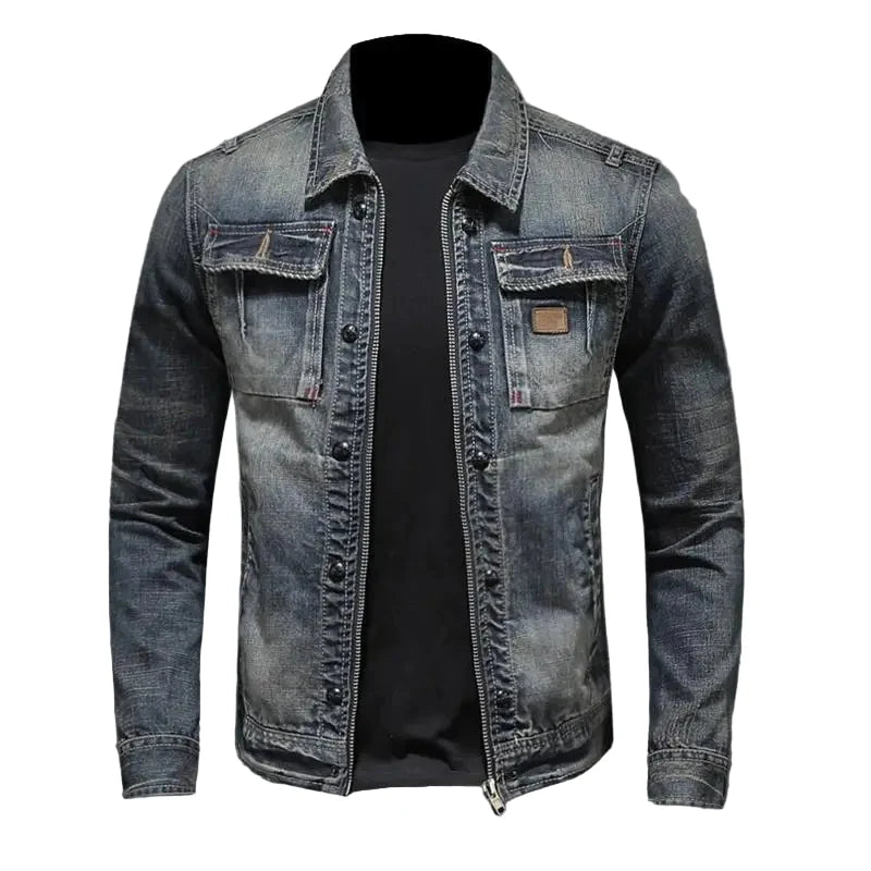 Men's Zip-Front Denim Jacket