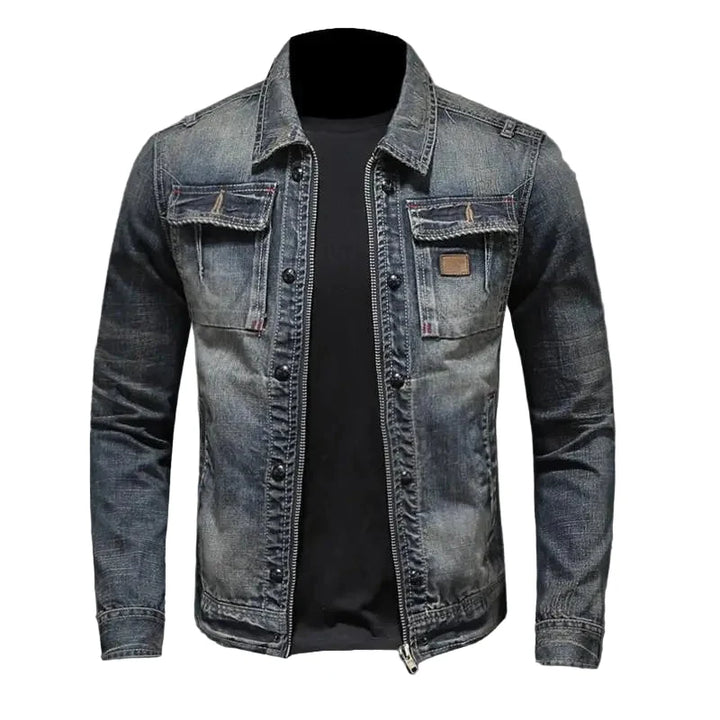 Men's Zip-Front Denim Jacket