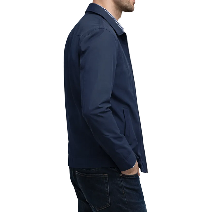 Men's Zip-Front Jacket with Check Lining