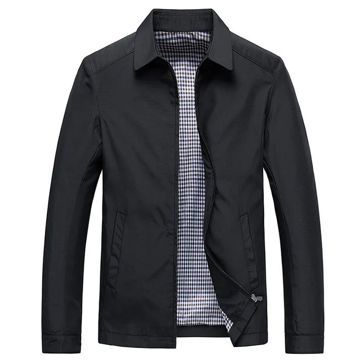 Men's Zip-Front Jacket with Check Lining